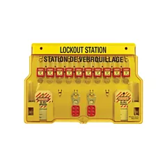 Master Lock Lockout Stations, Included, Thermoplastic, 10 Padlock Capacity (1483BP410FRC)