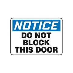 Accuform Signs Enseigne « Do Not Block This Door »