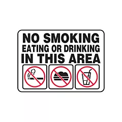 Accuform Signs Enseigne « No Smoking, Eating, Or Drinking »