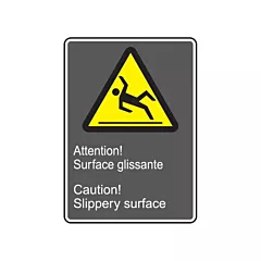 Accuform Signs Enseigne de sécurité CSA « Surface glissant / Slippery Surface »