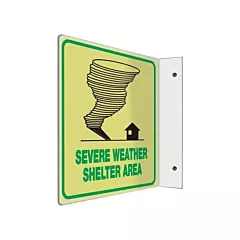 Accuform Signs Glow-in-the-Dark Projection™ “Severe Weather Shelter Area” Safety Sign, 8