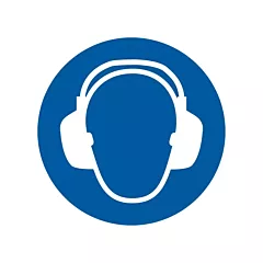 Accuform Signs Wear Ear Protection ISO Mandatory Safety Labels