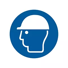 Accuform Signs Wear Head Protection ISO Mandatory Safety Labels