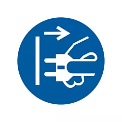 Accuform Signs Disconnect Main Plugs ISO Mandatory Safety Labels