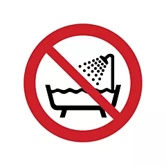 Accuform Signs Étiquettes de sécurité ISO interdiction - ne pas utiliser sous la douche