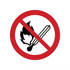 Accuform Signs Étiquettes de sécurité ISO interdiction - aucune flamme nue, aucun feu, défense de fumer