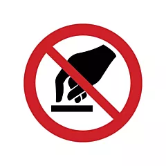 Accuform Signs Do Not Touch Surface ISO Prohibition Safety Labels