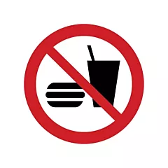 Accuform Signs No Eating or Drinking ISO Prohibition Safety Labels