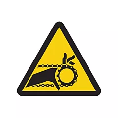Accuform Signs Chain Drive Entrapment Hazard ISO Warning Safety Labels