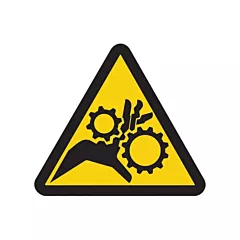 Accuform Signs Gear Entanglement ISO Warning Safety Labels