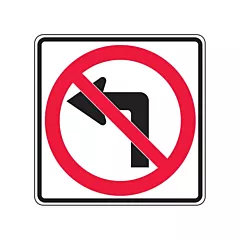 Accuform Signs Panneau de circulation - défense de tourner à gauche, 24