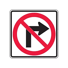 Accuform Signs No Right Turns Traffic Sign, 24