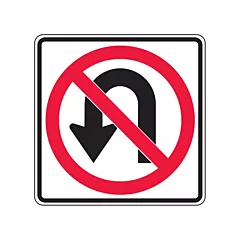 Accuform Signs No U-Turns Traffic Sign, 24
