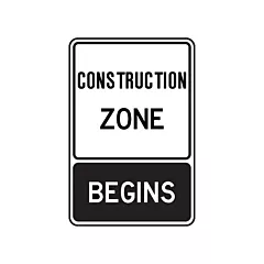 Accuform Signs Panneau d'avertissement temporaire « Construction Zone Begins »
