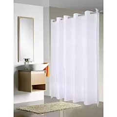 Merit Collection Easy Hang Shower Curtains - Water Resistant Nylon - Single Layer - 72