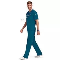 Unisex Caribbean Colour 7 Pocket Drawstring Scrub Set