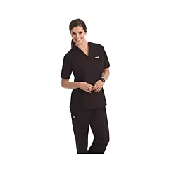 Unisex Black Colour 7 Pocket Drawstring Scrub Set