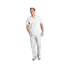 Unisex White Colour 7 Pocket Drawstring Scrub Set-2XL
