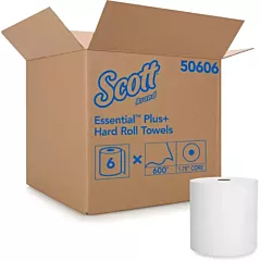 Scott® Essential Universal Plus Hard Roll Towels, 8” x 600’ Case of 6 (50606) 