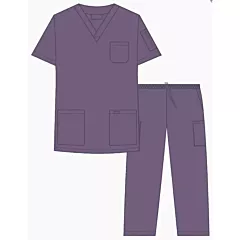 MOBB Unisex Indigo Colour 8 Pocket Drawstring/Elastic Scrub Set-S