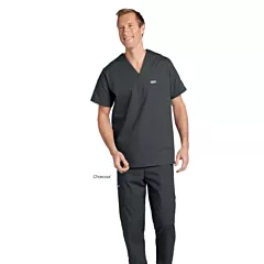 Unisex Charcoal Colour 7 Pocket Drawstring Scrub Set