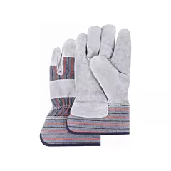 Zenith Safety Products Split Back Premium Quality Fitters Gloves, Medium, Cotton, Split Cowhide, Safety, Rubberized