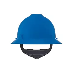 MSA Casques de sécurité à bordure complète V-Gard(MD), Rochet, Bleu, Non ventilé, CSA type 1/ANSI type I, CSA classe E/ANSI classe E (475368)