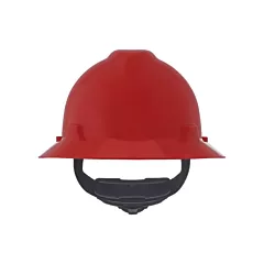 MSA Casques de sécurité à bordure complète V-Gard(MD), Rochet, Rouge, Non ventilé, CSA type 1/ANSI type I, CSA classe E/ANSI classe E (475371)