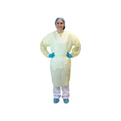 Isolation Gowns with Ties, Polypropylene, X-Large, Yellow, Class 1 (DGIH-XL-Y)