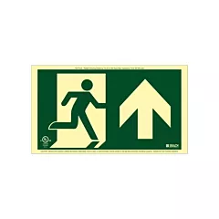 Brady BradyGlo® Running Man Exit Sign with Up Arrow