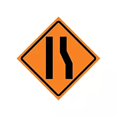 CCI Canada Merge Left Roll-Up Traffic Sign