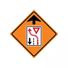 CCI Canada Enseigne enroulable de circulation cédez le passage devant, 29-1/2