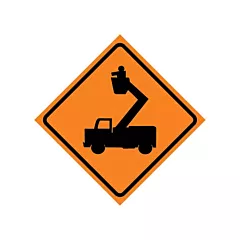 CCI Canada Man in Elevated Bucket Roll-Up Traffic Sign, 29-1/2