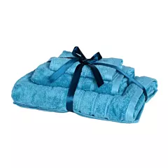 100% Turkish Cotton Combed Ring Spun 600 GSM Bath Towel Set - Denim Blue