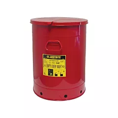 Justrite Hand Operated Oily Waste Can, 21 US gal., Red, FM Approved/UL Listed (9710)