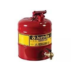 Justrite Laboratory Safety Cans, Steel, 5 US gal., Red, I, FM Approved (7150140)