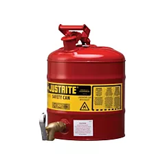 Justrite Bidons sécuritaires pour laboratoires, Acier, 5 gal. US, Rouge, I, Homologué FM (7150150)
