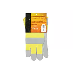 Zenith Safety Products Orange High-Visibility Winter-Lined Fitters Gloves, Large, Thinsulate™, Split Cowhide, Safety, Rubberized