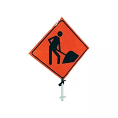 Signel Enseigne sur poteau présence de travailleurs, 24