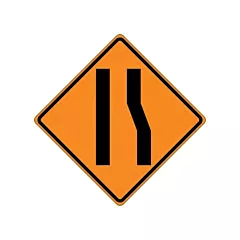 Accuform Signs Panneau de construction enroulable - Tilt-Adjust(MC) prenez la voie de gauche, 36