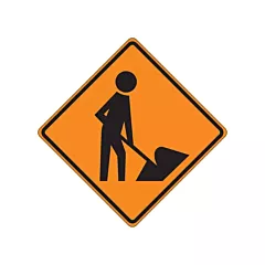 Accuform Signs Tilt-Adjust™ Men at Work Roll-Up Construction Sign, 36