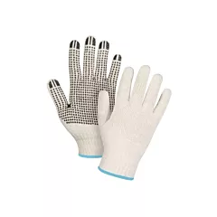 Zenith Safety Products Gants légers tricotés à pois, T-Grand, Poly/coton, Un côté, 7 Calibre, Naturel