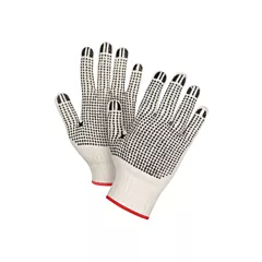 Zenith Safety Products Gants tricotés de poids lourd à deux côtés avec pois, Petit, Poly/coton, Deux côtés, 7 Calibre, Naturel