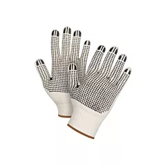 Zenith Safety Products Gants tricotés de poids lourd à deux côtés avec pois, Grand, Poly/coton, Deux côtés, 7 Calibre, Naturel