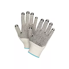 Zenith Safety Products Gants tricotés de poids lourd à deux côtés avec pois, T-Grand, Poly/coton, Deux côtés, 7 Calibre, Naturel
