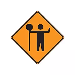 Accuform Signs Flagman Ahead Rigid Construction Sign