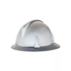 MSA Casque de sécurité à bordure complète, Rochet, Blanc, Non ventilé, ANSI type I, CSA classe E/ANSI classe E (475393)
