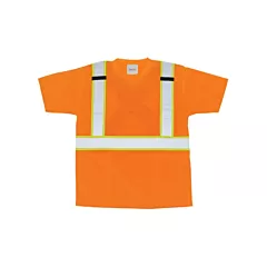 Zenith Safety Products T-shirt conforme à la CSA, Orange, Argent/Jaune, Moyen, Polyester, CSA Z96 classe 2 - niveau 2
