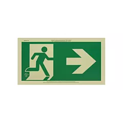 Accuform Signs Enseigne de sortie coureur Ultra-Glow(MC) avec flèche vers la droite, 9-1/2