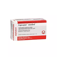 Septodont Lignospan Standard Lidocaine HCl. 2% and Epinephrine 1:100,000 Anesthetic Injection, USP 50/box